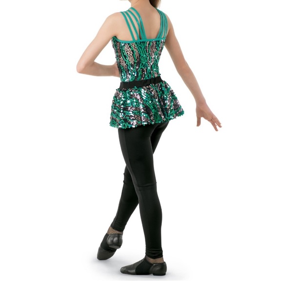 Weissman Green & Black Sequin Dance Costume - Picture 3 of 8